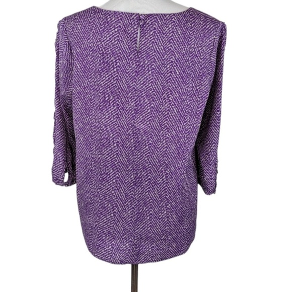 Maison Scotch SCOTCH AND SODA purple print ruffled blouse - Picture 3 of 6
